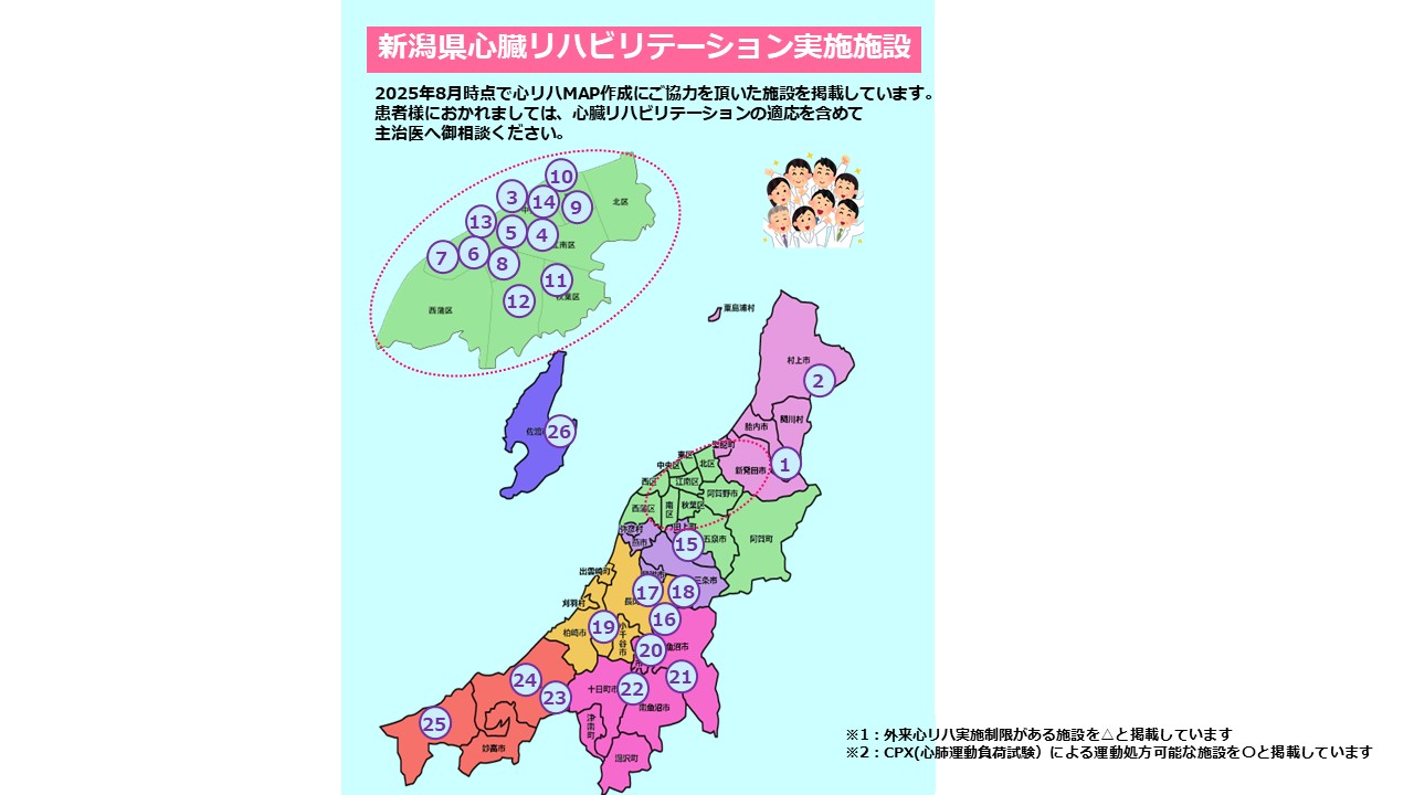 心臓リハビリテーション施設マップ