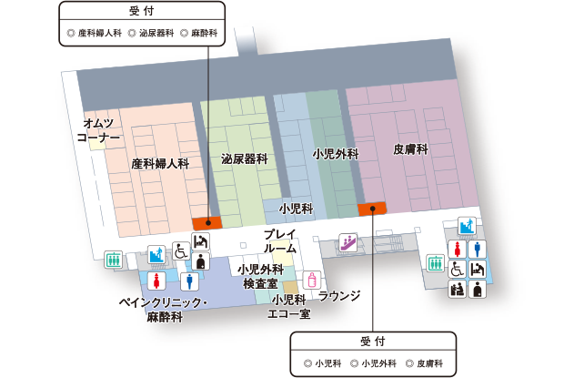 外来診療棟3階　小児外科受付